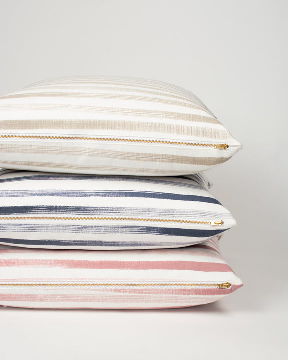 Hand Painted Stripe Lumbar Pillow Sand